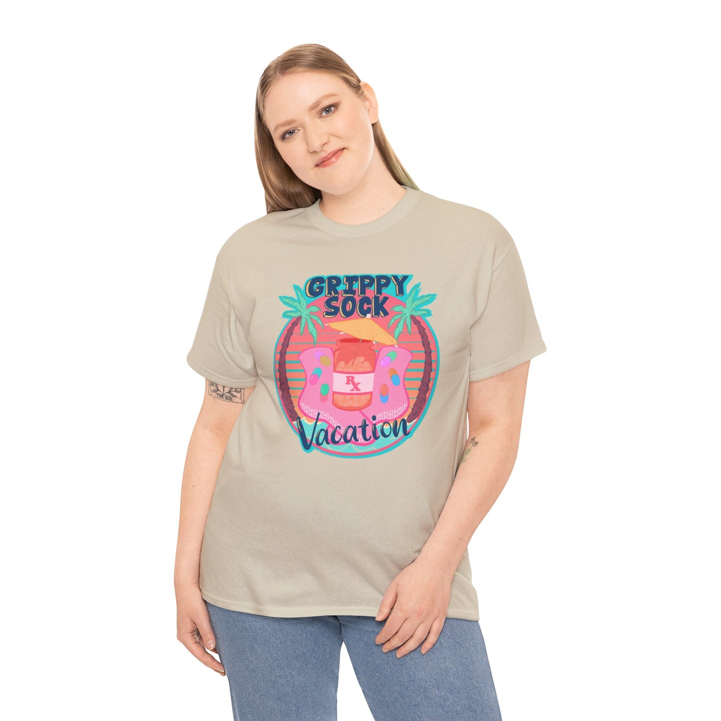 Grippy Sock Vacation Unisex Heavy Cotton Tee