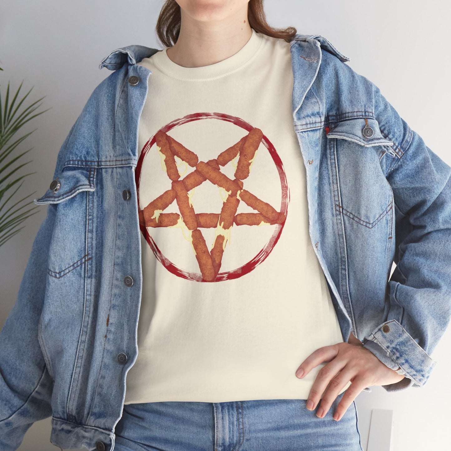 Mozzarella Stick Pentagram Unisex Heavy Cotton Tee