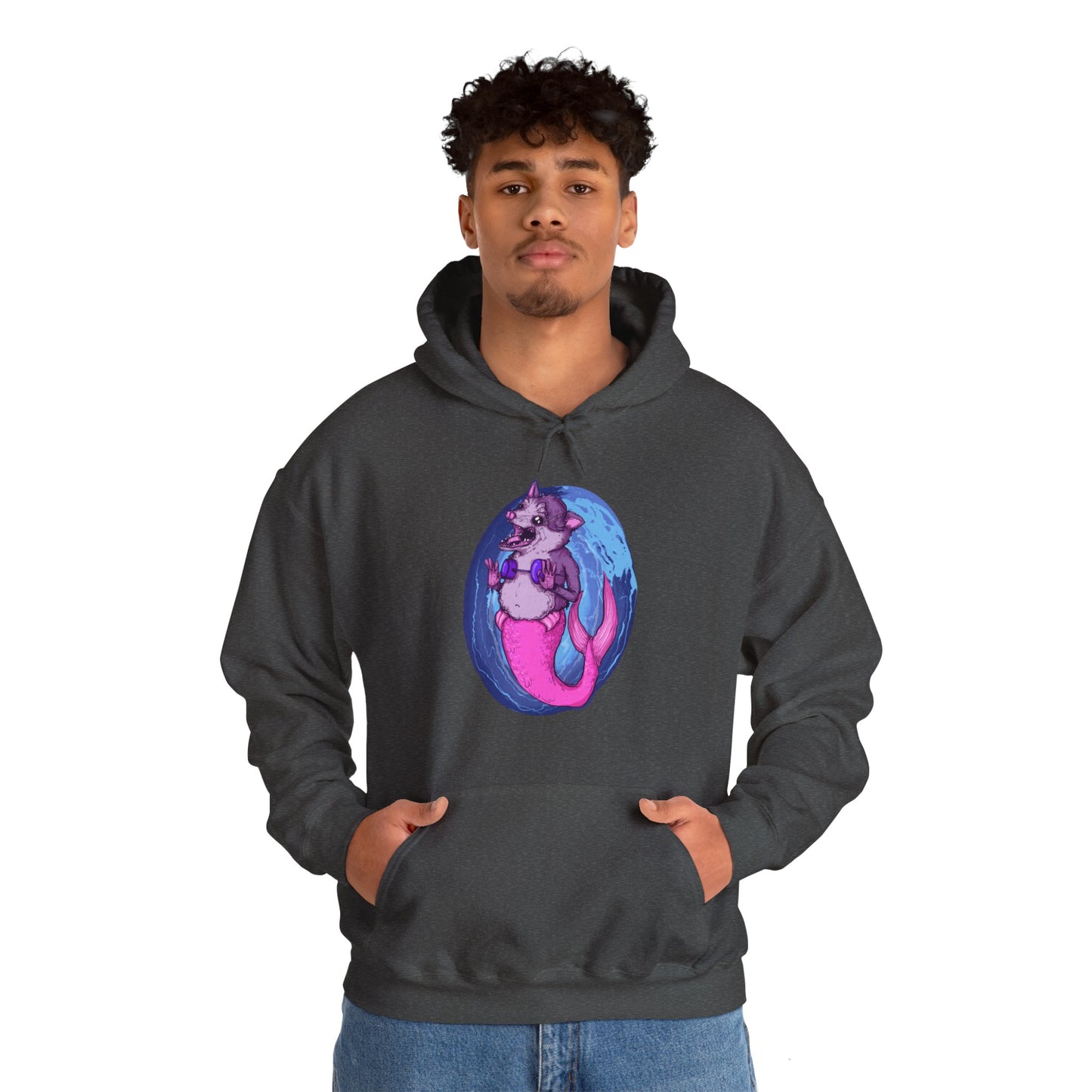 Mermaid Opossum Unisex Heavy Blend Hooded Sweatshirt