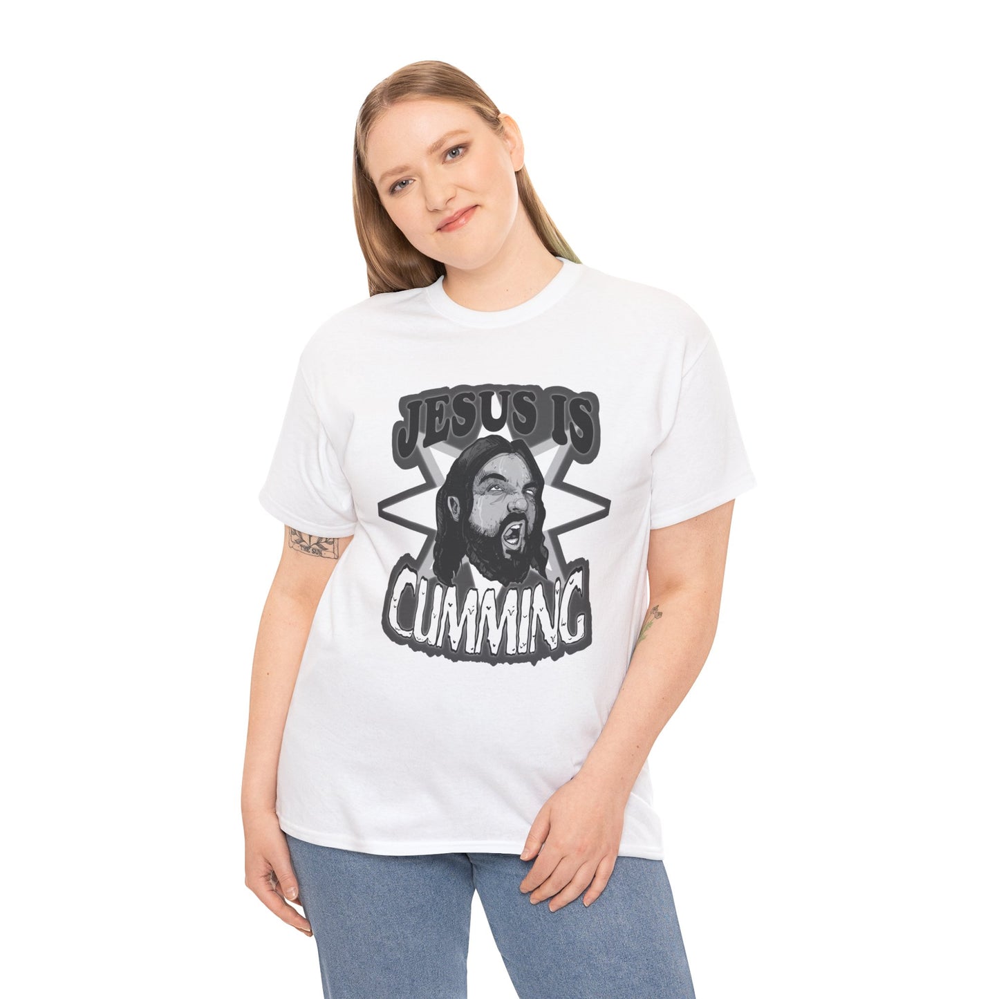 Jesus Is Cumming Unisex Heavy Cotton Tee