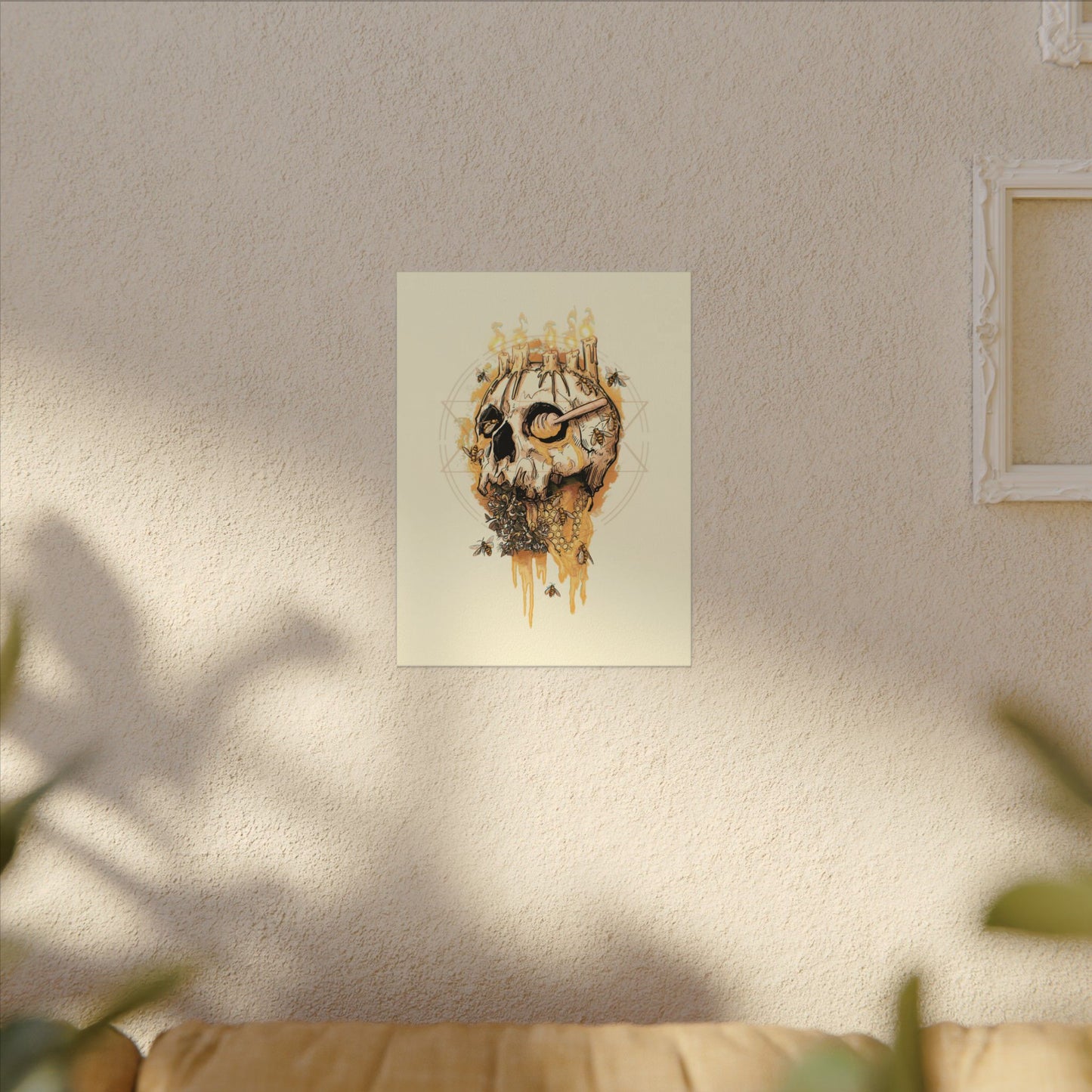 Elemental Skull Honeycore Matte Canvas Stretched