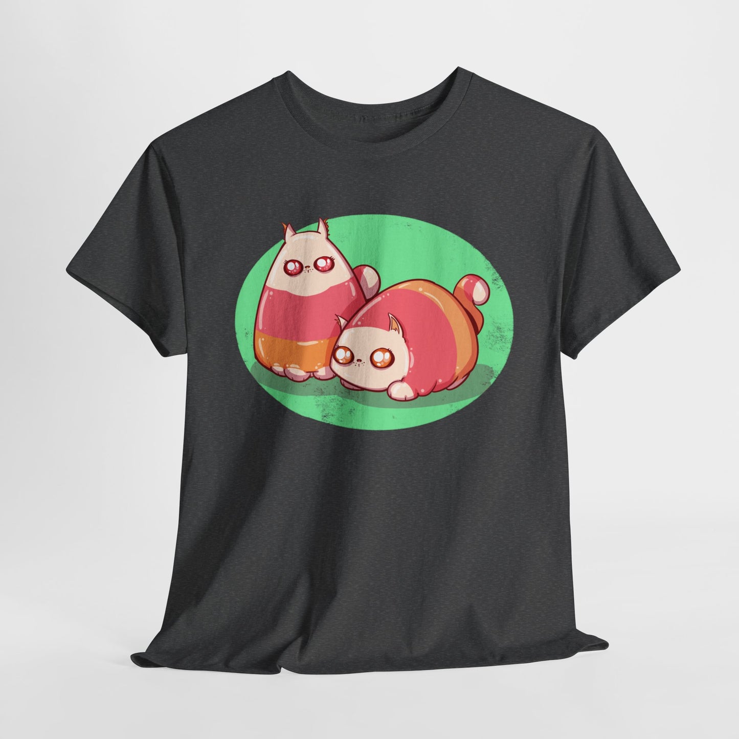 Candy Corn Cats Unisex Heavy Cotton Tee