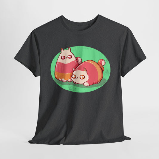 Candy Corn Cats Unisex Heavy Cotton Tee