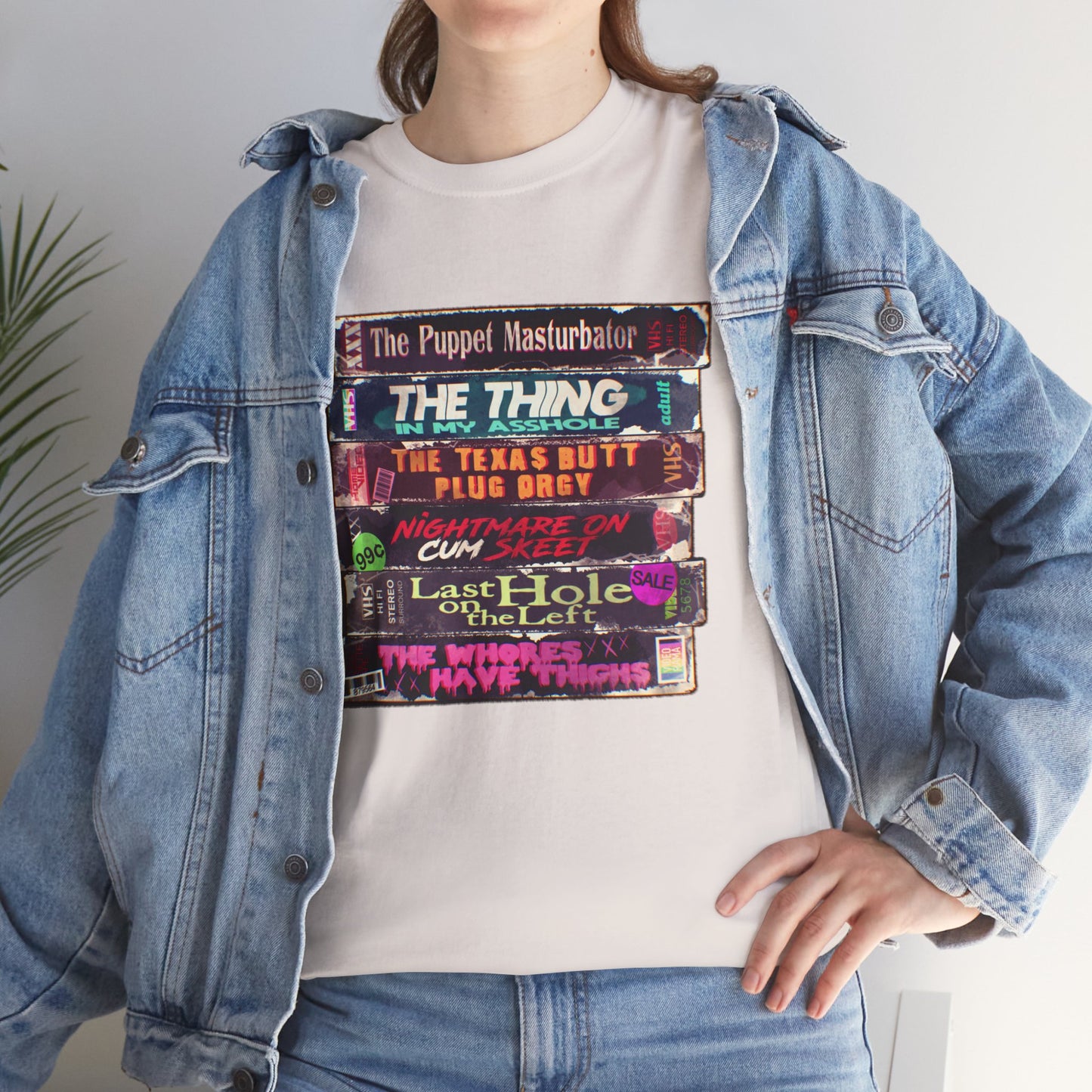 Adult Horror VHS Unisex Heavy Cotton Tee