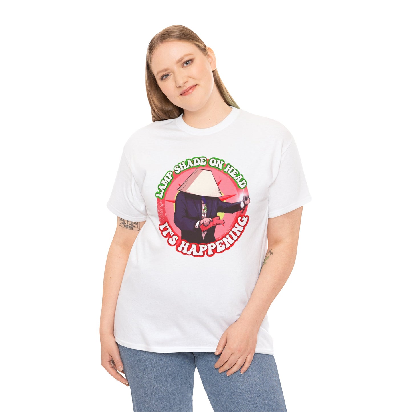 Lampshade On Head Unisex Heavy Cotton Tee