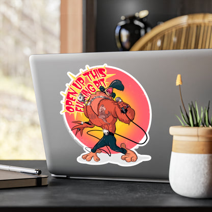 Metal Rooster Kiss-Cut Vinyl Decal