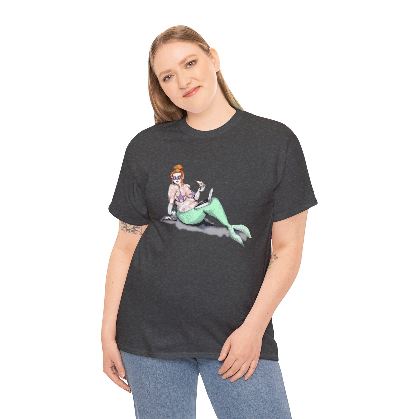 Pizza Mermaid Unisex Heavy Cotton Tee