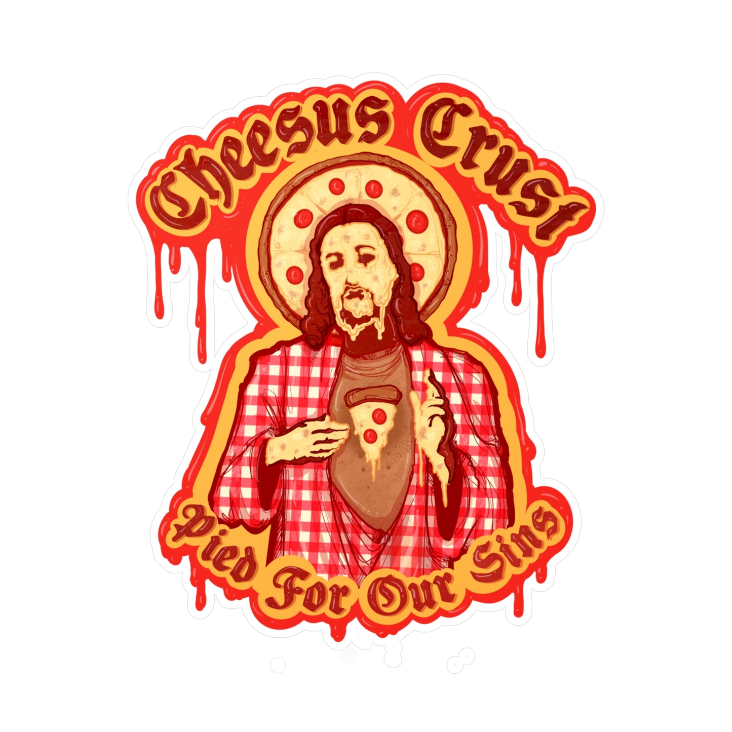 Cheesus Crust Kiss-Cut Vinyl Decal