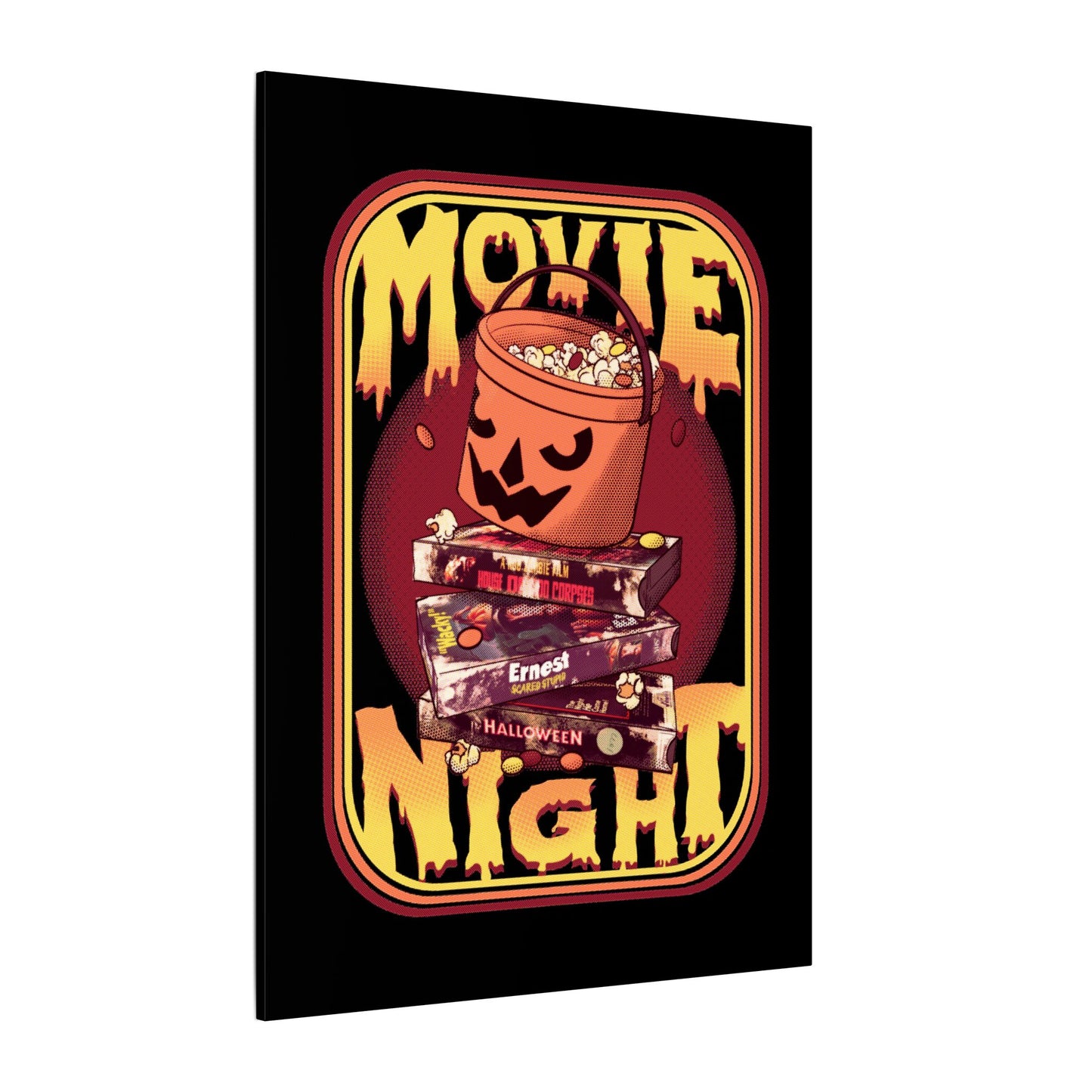 Retro Movie Night Matte Canvas Stretched