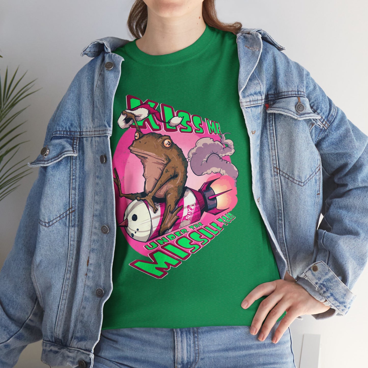 Kiss Me Under The Missile Toad Unisex Heavy Cotton Tee