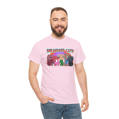 Breakfast Cats Unisex Heavy Cotton Tee