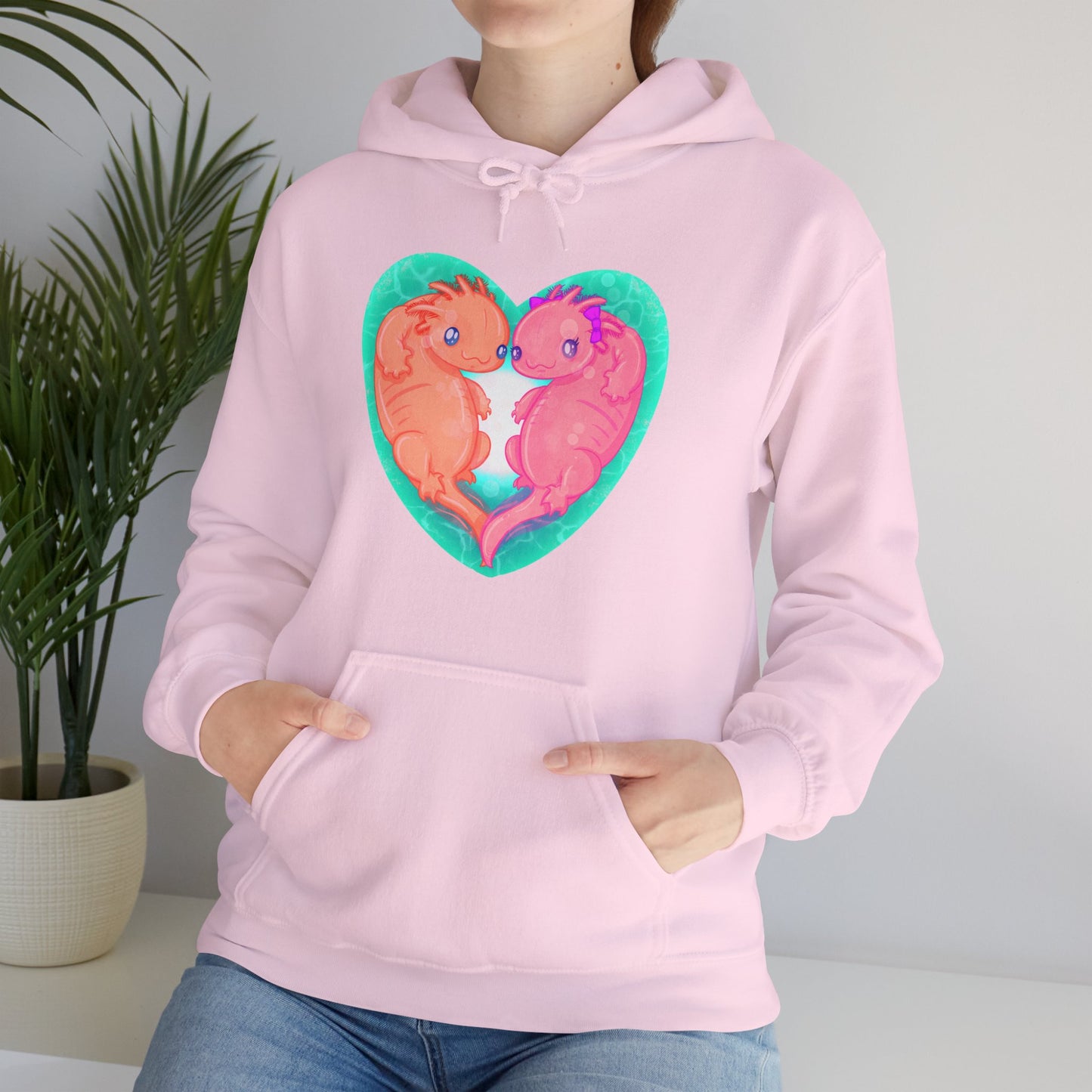 Axolotls In Love  Unisex Heavy Blend Hooded Sweatshirt