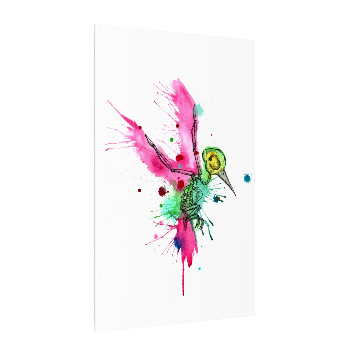 Rainbow Hummingbird Matte Canvas Stretched