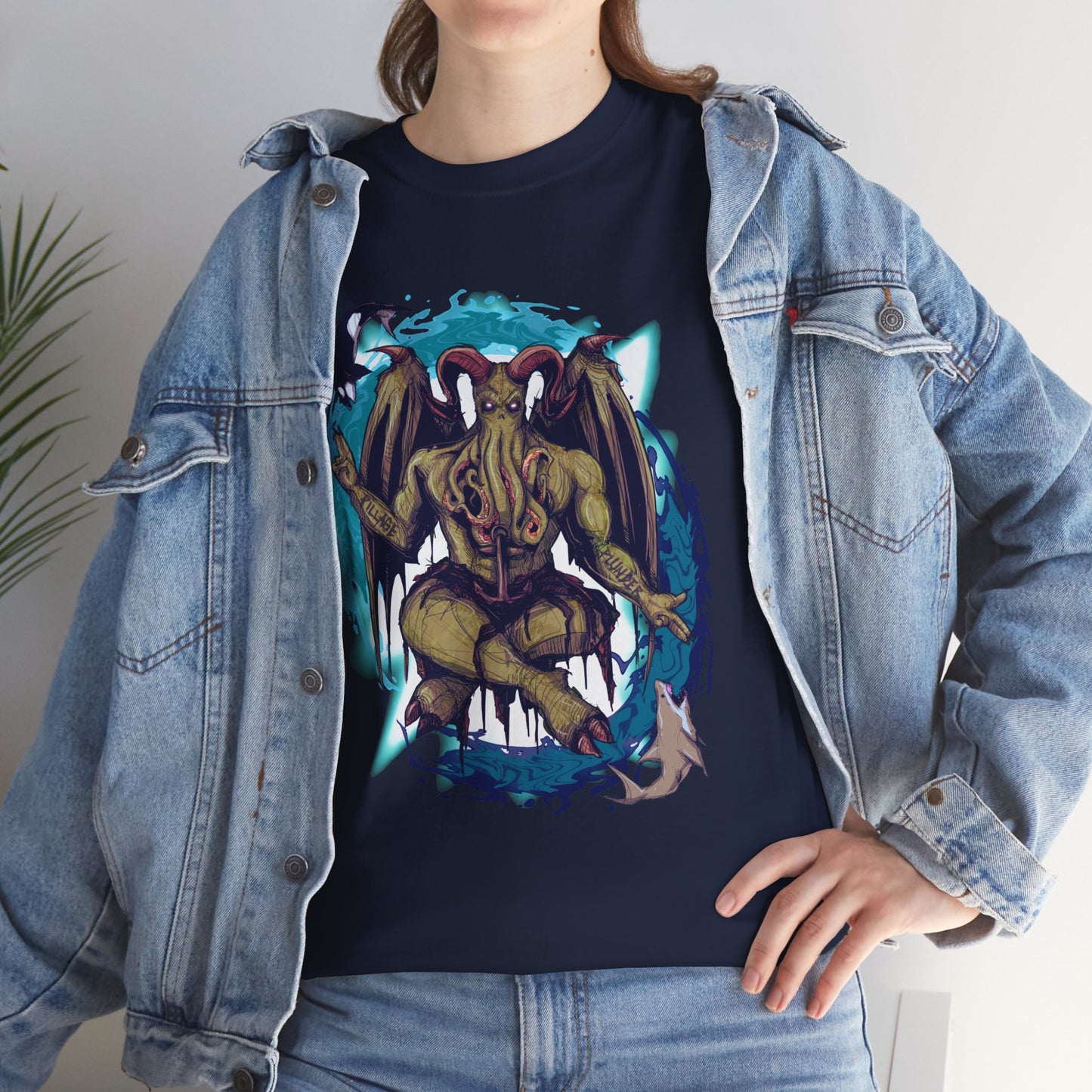 Baphomet Cthulhu Unisex Heavy Cotton Tee