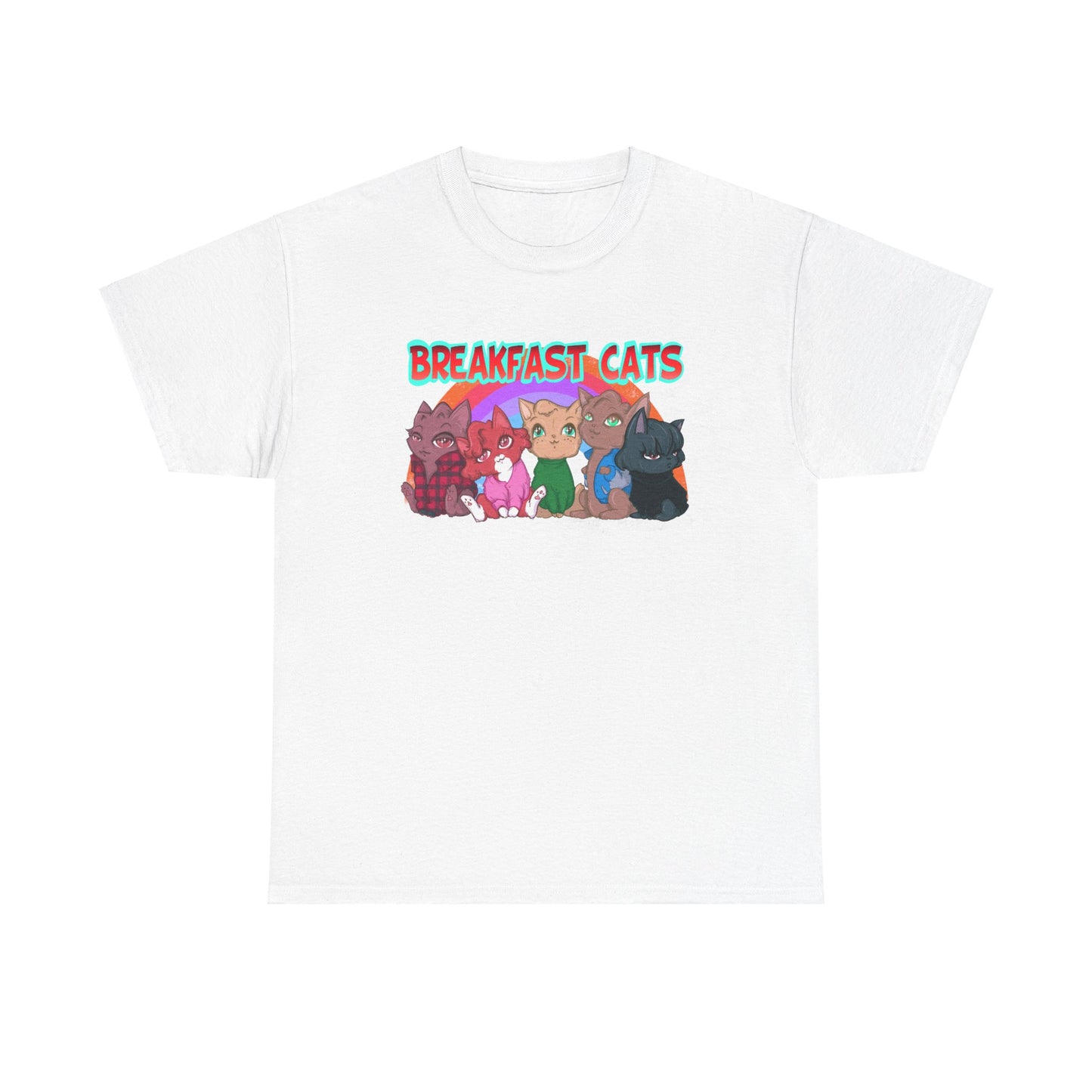 Breakfast Cats Unisex Heavy Cotton Tee