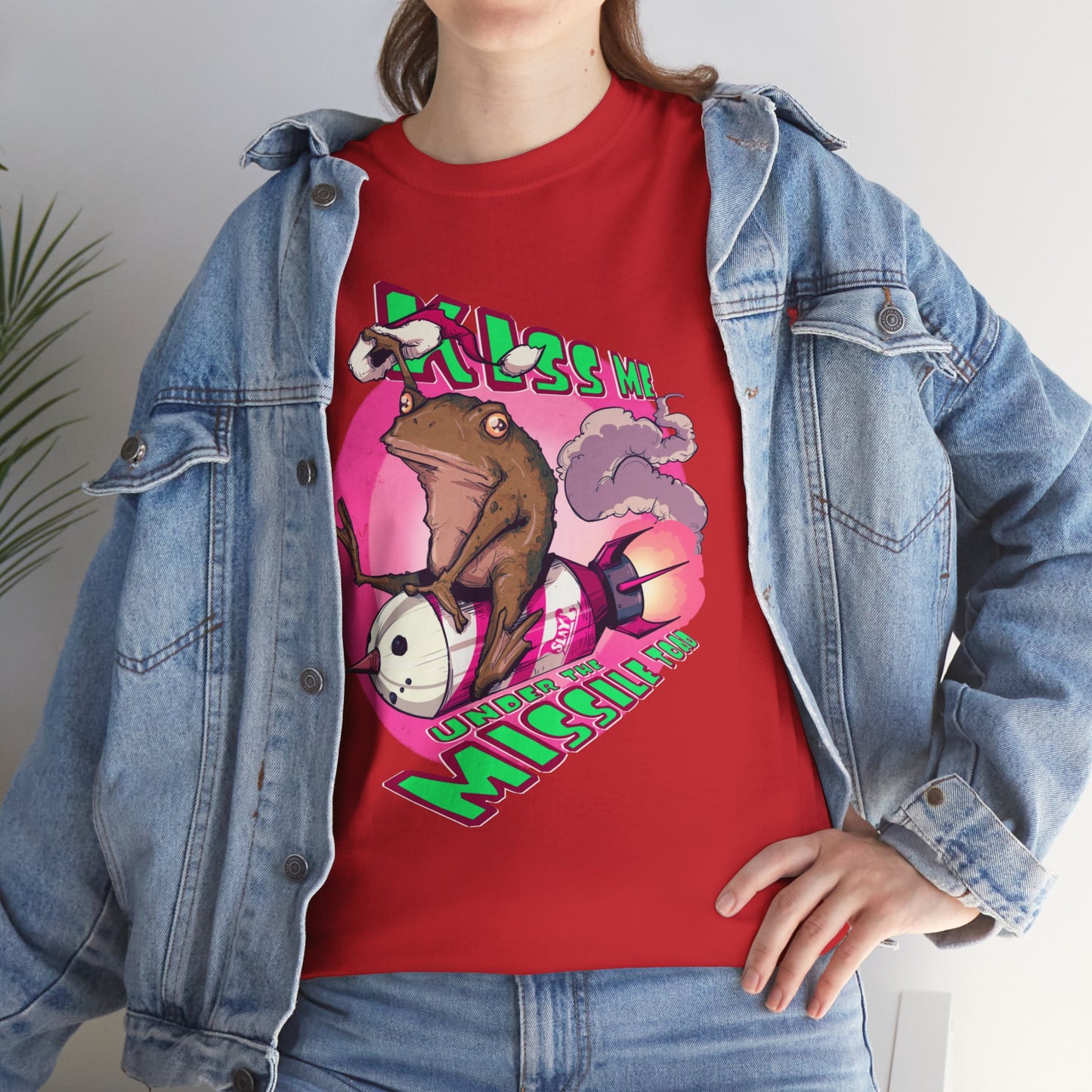 Kiss Me Under The Missile Toad Unisex Heavy Cotton Tee