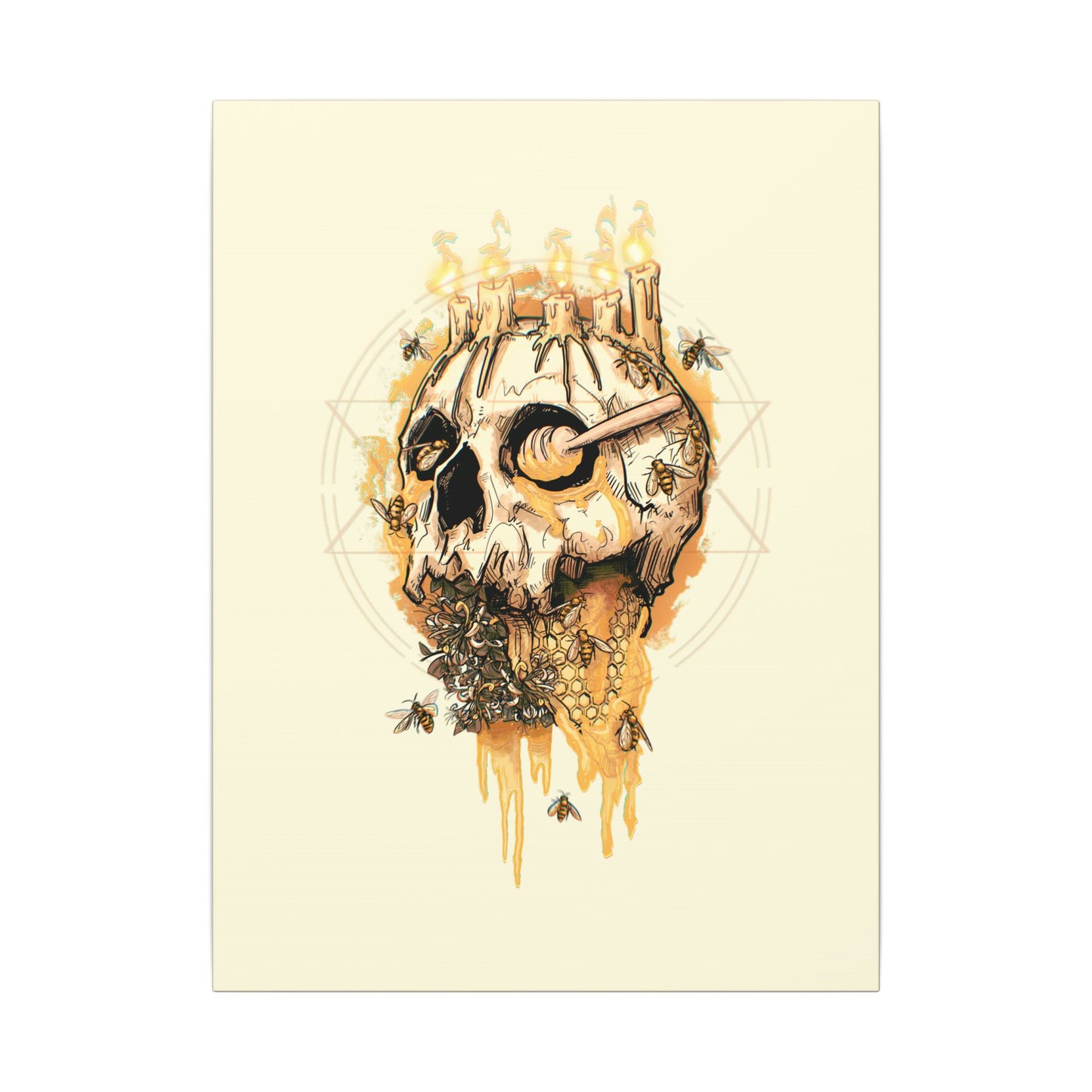 Elemental Skull Honeycore Matte Canvas Stretched