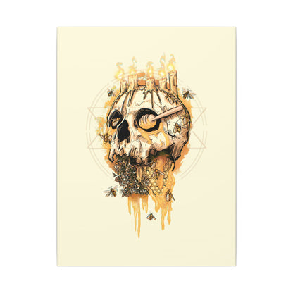 Elemental Skull Honeycore Matte Canvas Stretched