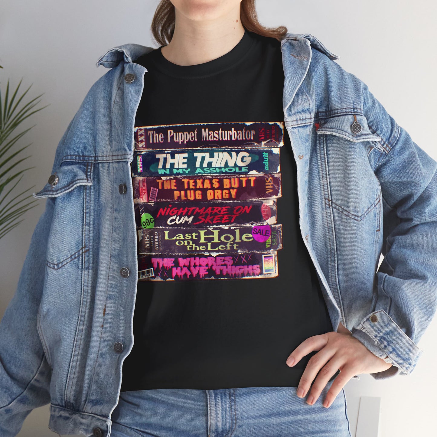 Adult Horror VHS Unisex Heavy Cotton Tee