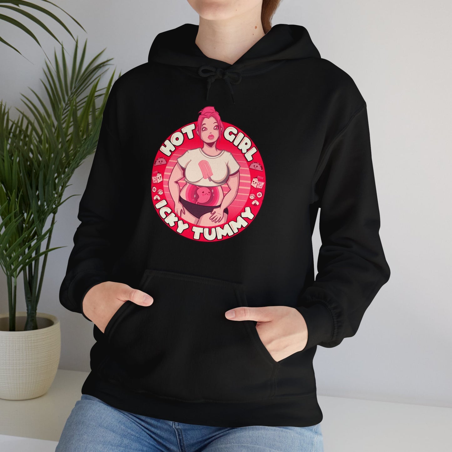 Hot Girl Icky Tummy Unisex Heavy Blend Hooded Sweatshirt
