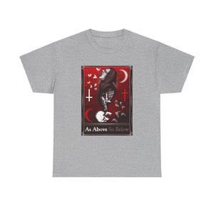 As Above So Below Tarot  (Front & Back Print) Unisex Heavy Cotton Tee