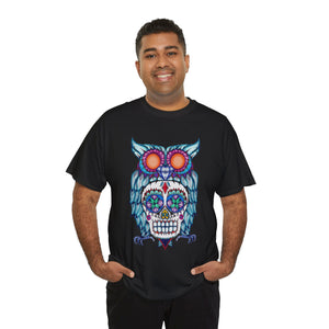 Sugar Skull Owl Unisex Heavy Cotton Tee