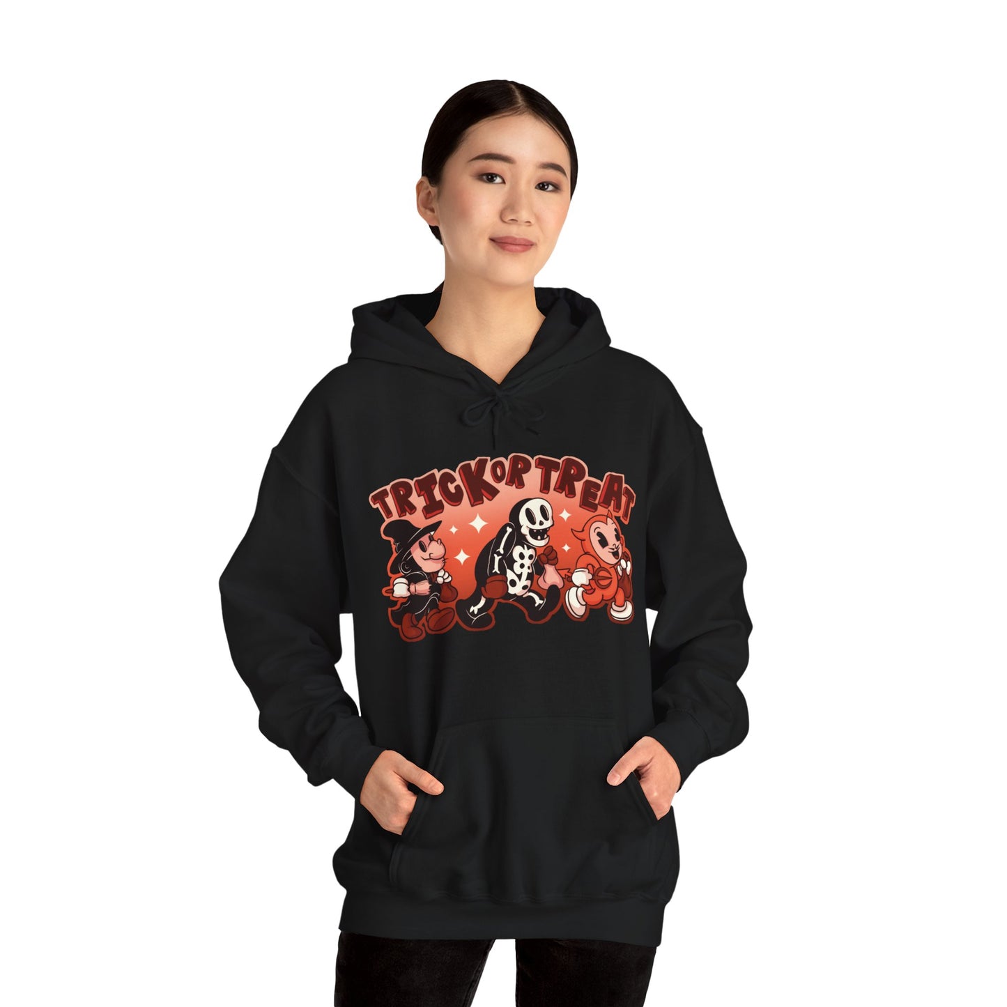 Trick Or Treat Rubber Hose Unisex Heavy Blend Hooded Sweatshirt
