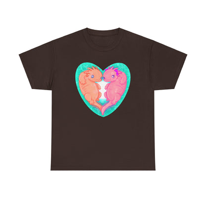 Axolotls In Love Unisex Heavy Cotton Tee