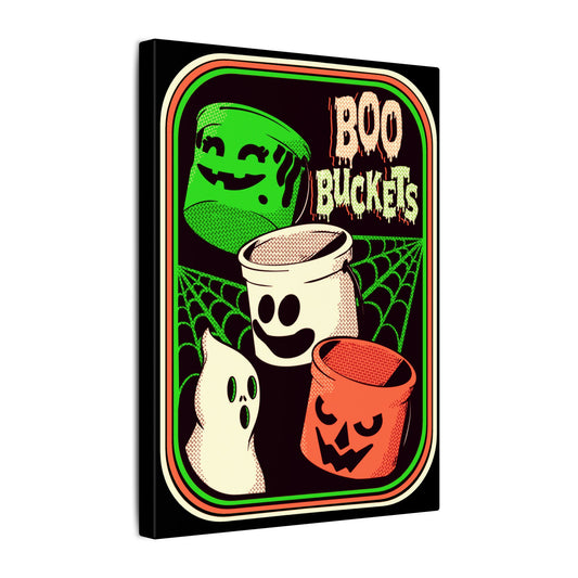 Retro Boo Buckets Matte Canvas Stretched