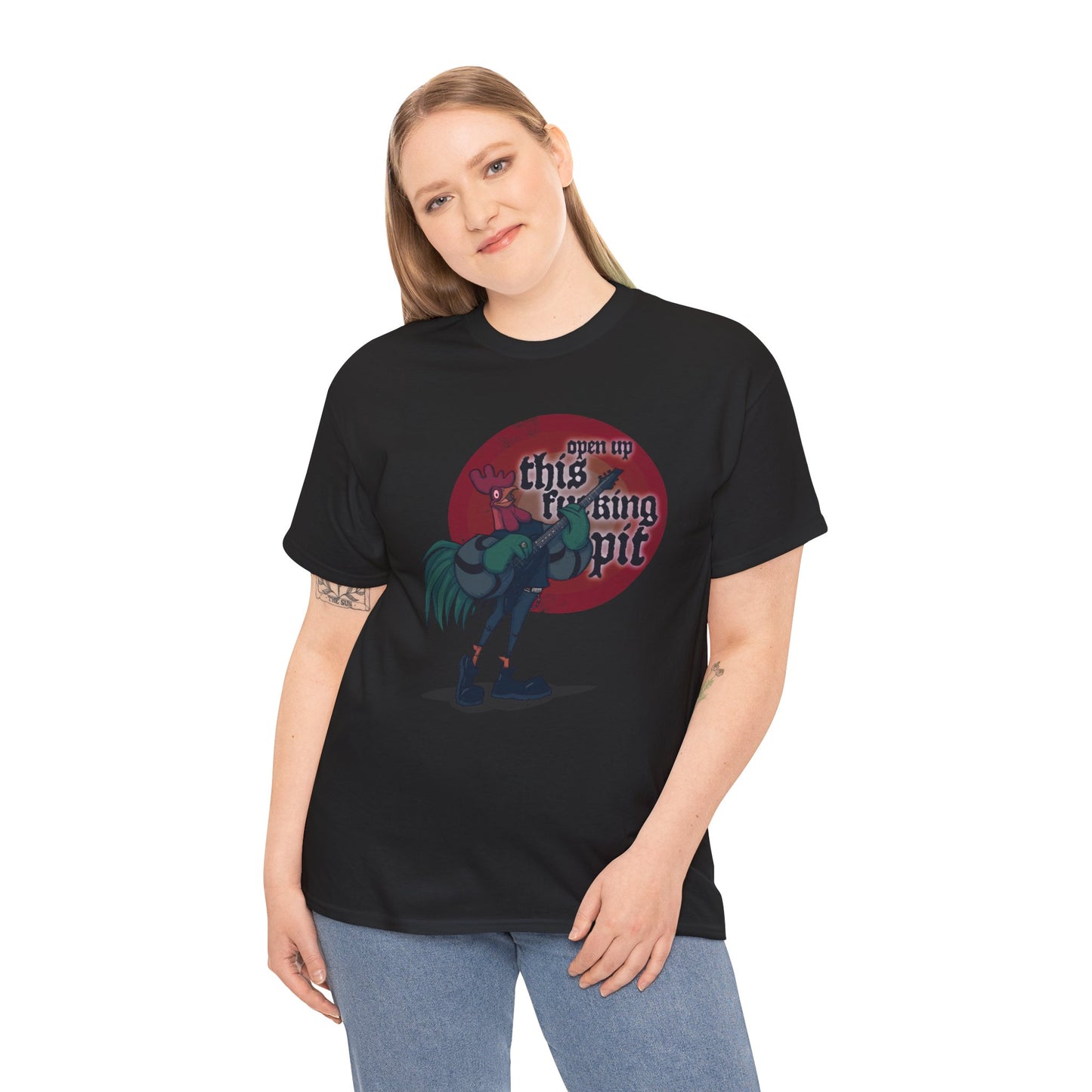 Open Up This Pit Rooster Unisex Heavy Cotton Tee