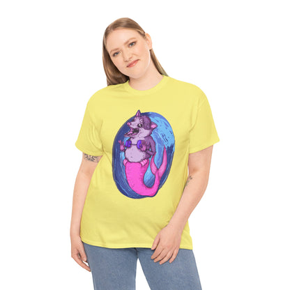 Mermaid Opossum Unisex Heavy Cotton Tee