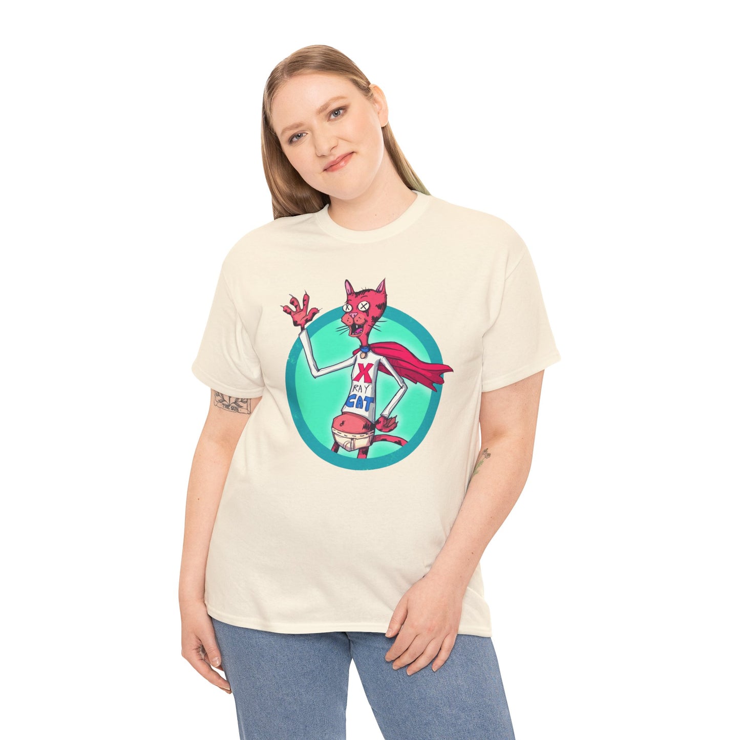 X-Ray Cat Unisex Heavy Cotton Tee