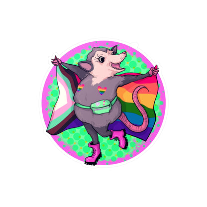 Pride Opossum Kiss-Cut Vinyl Decal