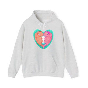 Axolotls In Love  Unisex Heavy Blend Hooded Sweatshirt