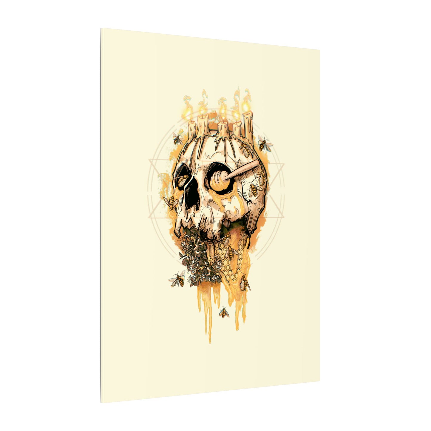 Elemental Skull Honeycore Matte Canvas Stretched