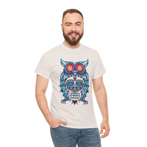 Sugar Skull Owl Unisex Heavy Cotton Tee