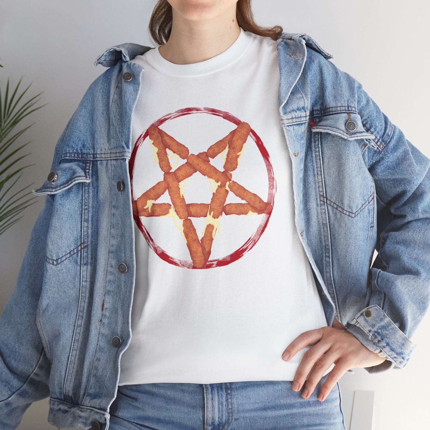 Mozzarella Stick Pentagram Unisex Heavy Cotton Tee