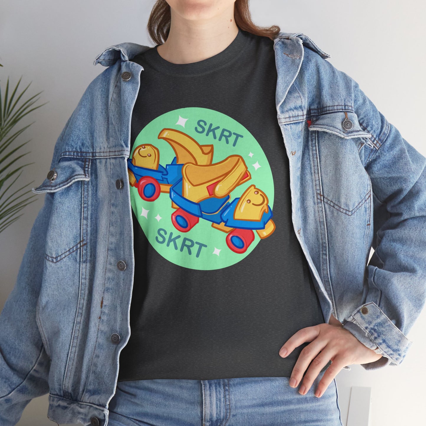 Roller Skates Unisex Heavy Cotton Tee