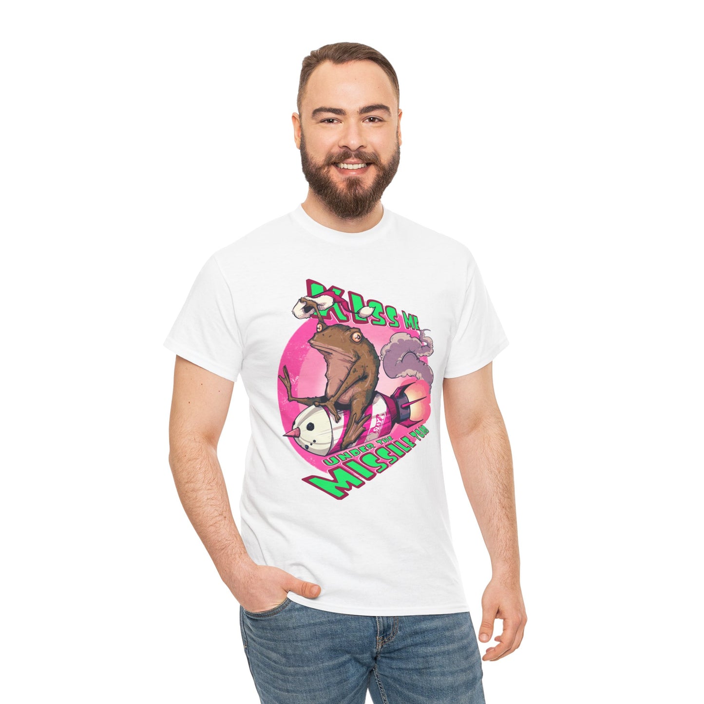 Kiss Me Under The Missile Toad Unisex Heavy Cotton Tee