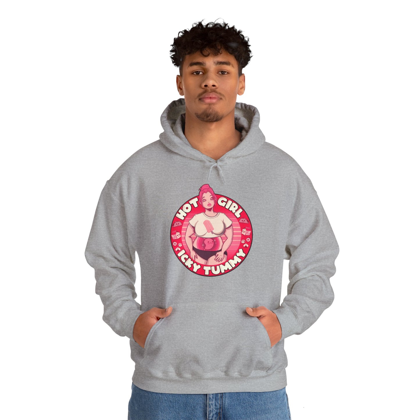 Hot Girl Icky Tummy Unisex Heavy Blend Hooded Sweatshirt