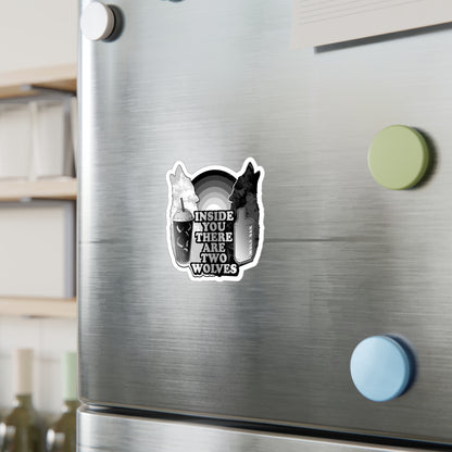 Two Wolves Kiss-Cut Vinyl Decal