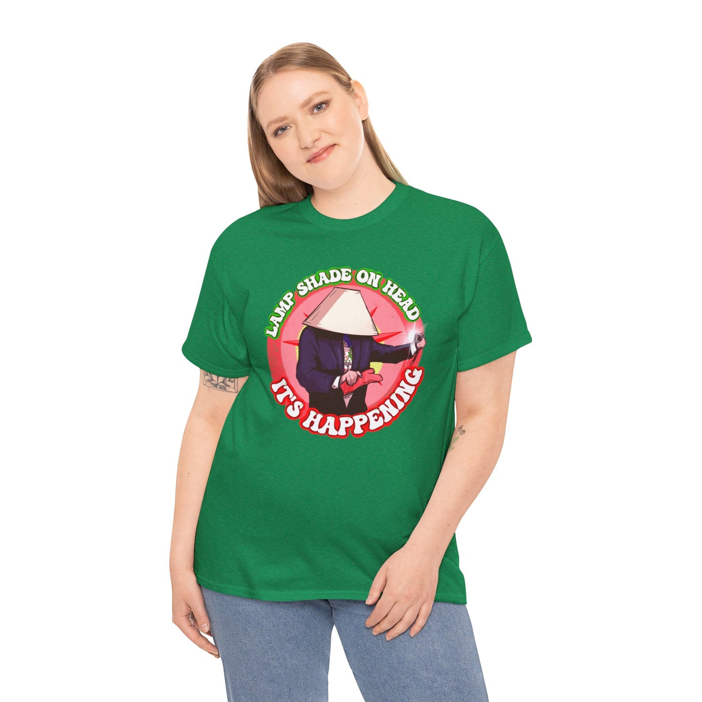Lampshade On Head Unisex Heavy Cotton Tee