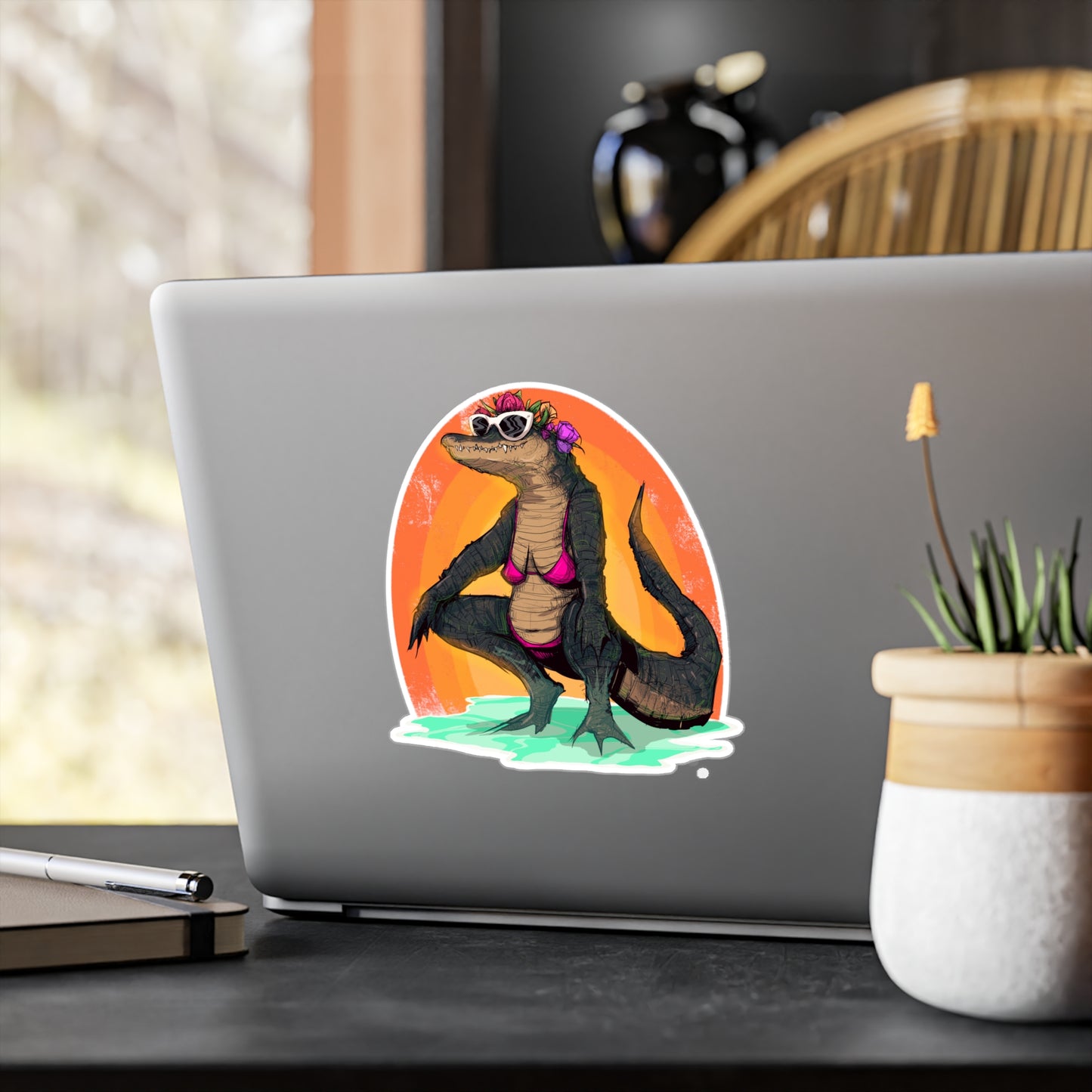 Hot Gator Summer Kiss-Cut Vinyl Decal