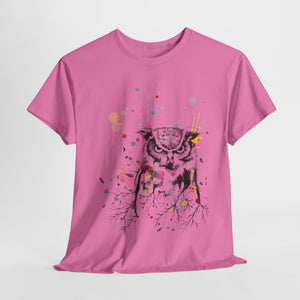 Owl Watercolor Unisex Heavy Cotton Tee