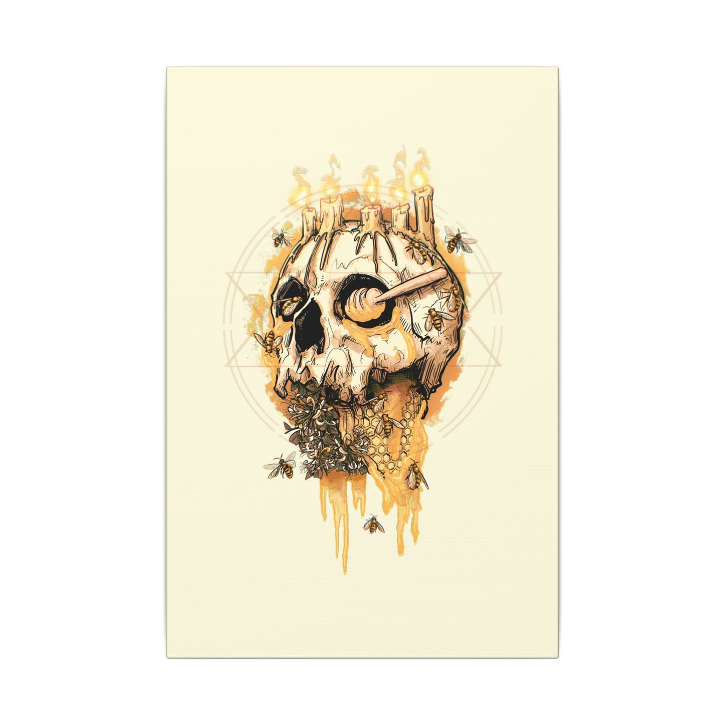 Elemental Skull Honeycore Matte Canvas Stretched