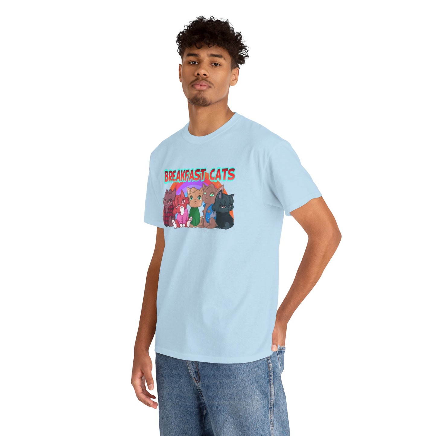 Breakfast Cats Unisex Heavy Cotton Tee