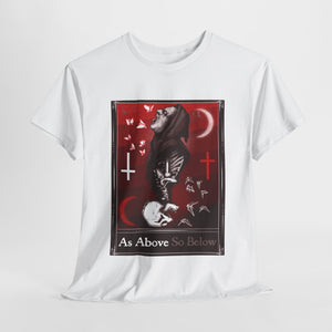 As Above So Below Tarot  (Front & Back Print) Unisex Heavy Cotton Tee