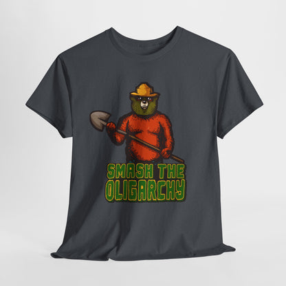 Smash The Oligarchy Bear Unisex Heavy Cotton Tee