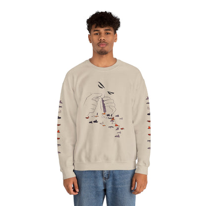 Serotonin Front + Back +Sleeve Print Unisex Heavy Blend Crewneck Sweatshirt