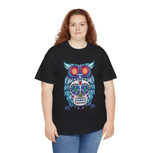 Sugar Skull Owl Unisex Heavy Cotton Tee